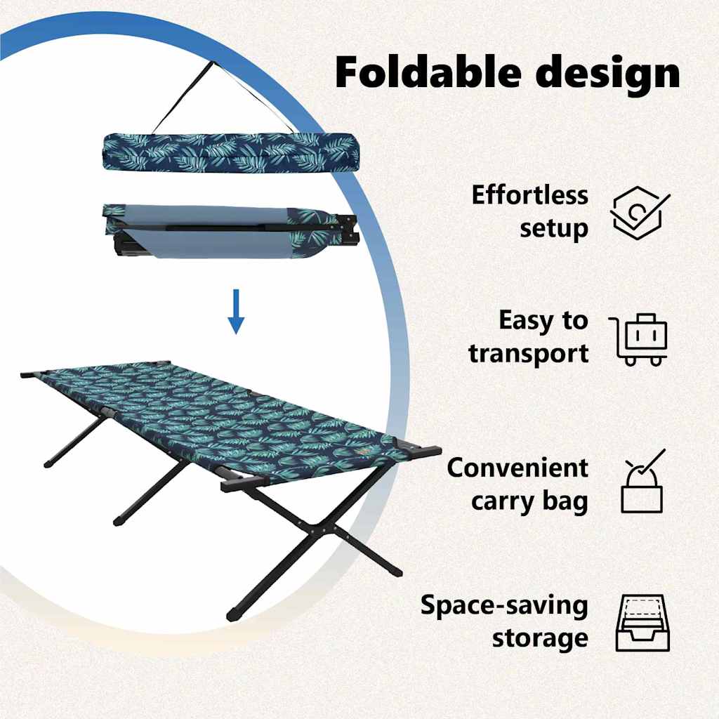 Foldende Camping Seng 2 pcs Skov 210 x 80 x 46 cm Oxford stof