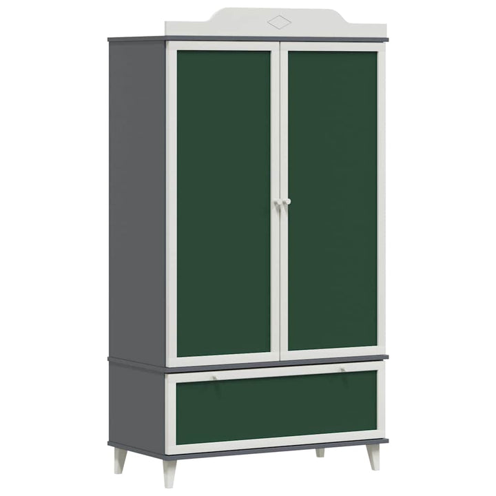 Tavle Garderobe med skuffe ROROS Grå og Hvid 90 x 45 x 165 cm