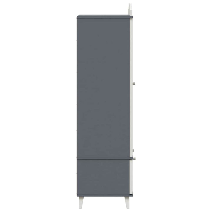 Tavle Garderobe med skuffe ROROS Grå og Hvid 90 x 45 x 165 cm