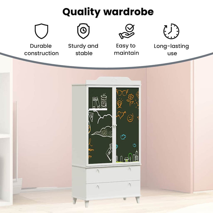 Tavle Garderobe ROROS Hvid 90 x 45 x 180 cm Konstrueret træ