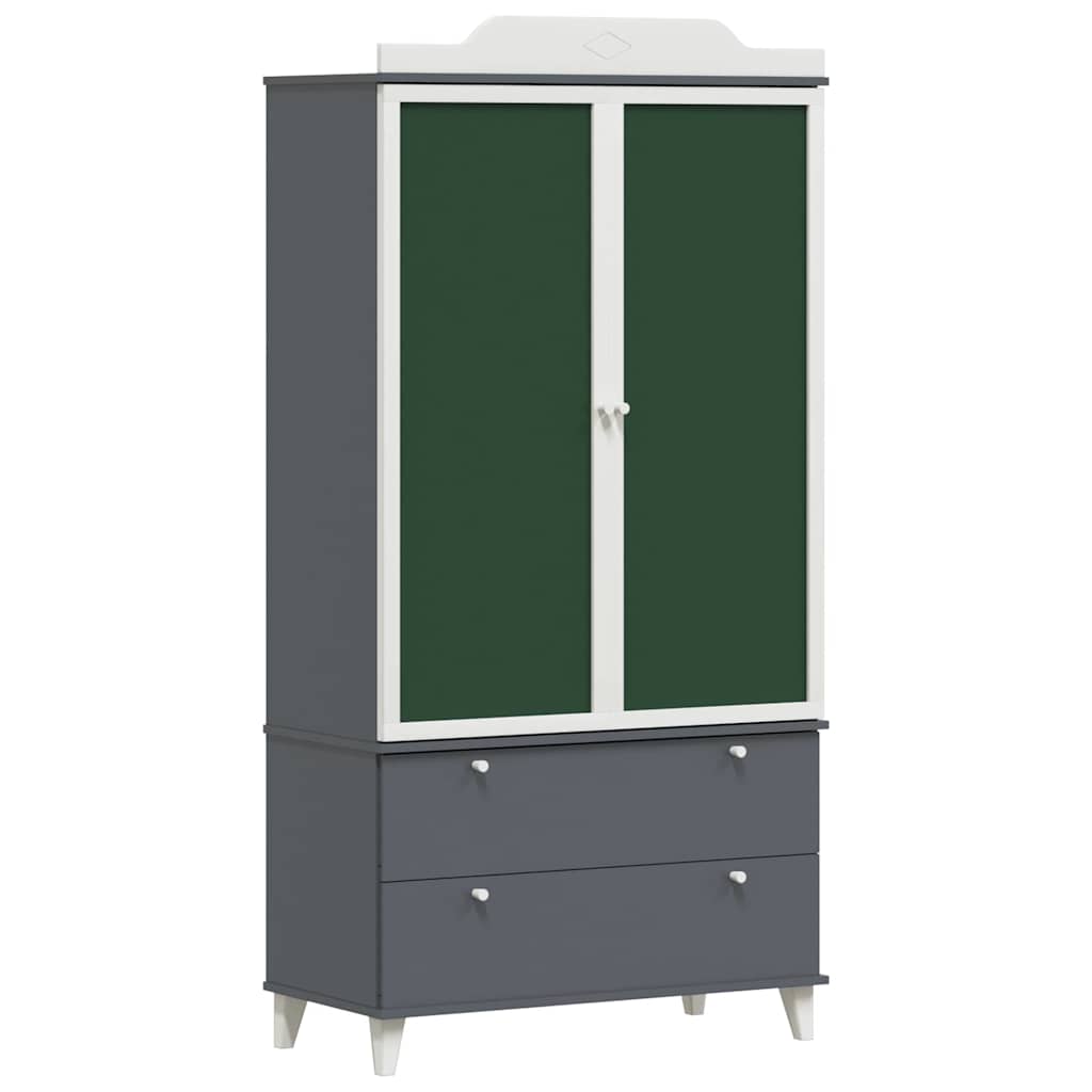 Tavle Garderobe med skuffe ROROS Grå og Hvid 90 x 45 x 180 cm