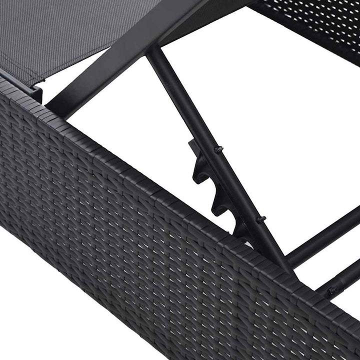 Solstol Sort 200.5 x 70 x 75 cm polyrattan