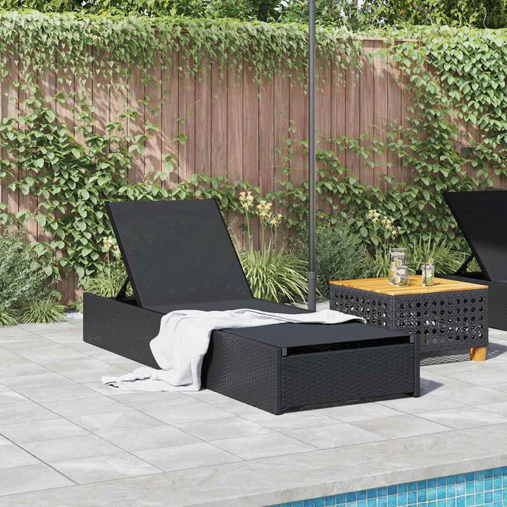Solstol Sort 200.5 x 70 x 75 cm polyrattan