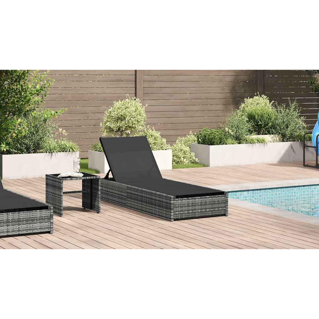 Solstol Grå 200.5 x 70 x 75 cm polyrattan