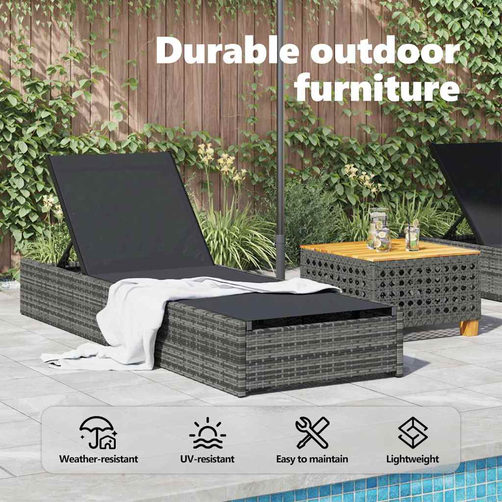 Solstol Grå 200.5 x 70 x 75 cm polyrattan