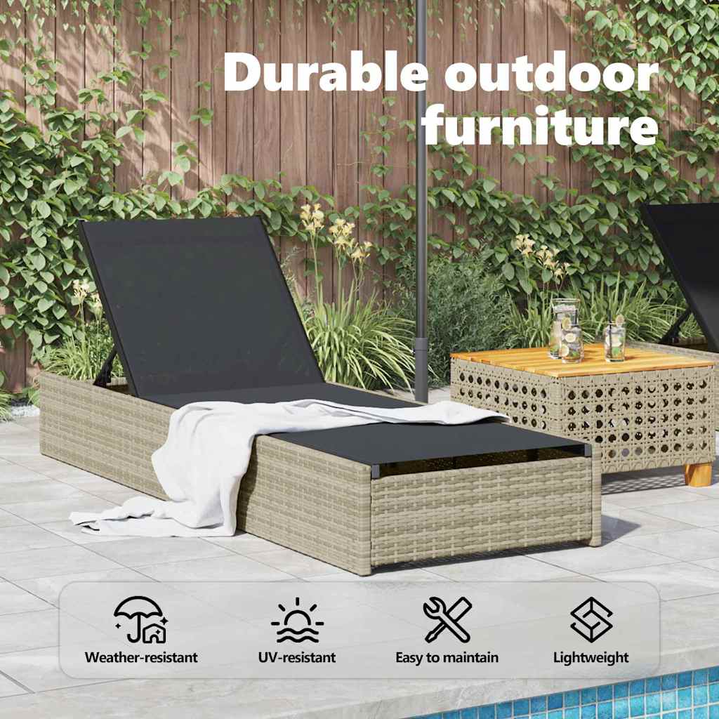 Solstol Beige 200.5 x 70 x 75 cm polyrattan