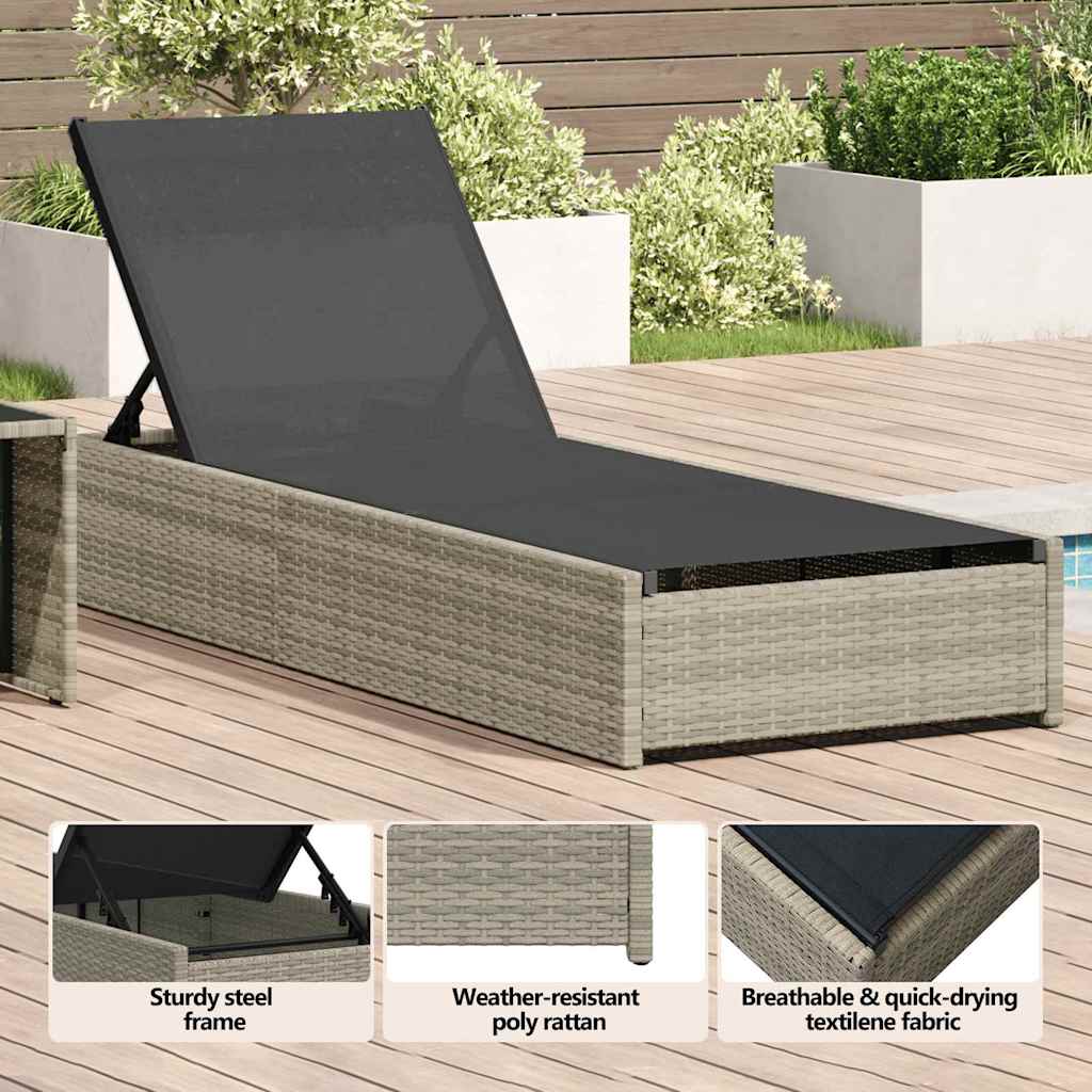 Solstol Beige 200.5 x 70 x 75 cm polyrattan