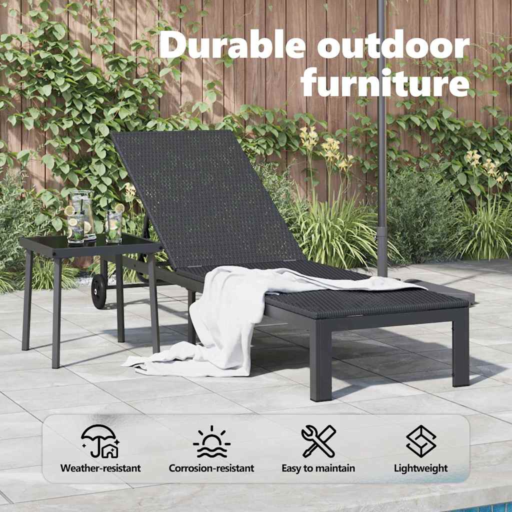 Solseng polyrattan Sort