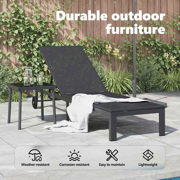 Solseng polyrattan Sort
