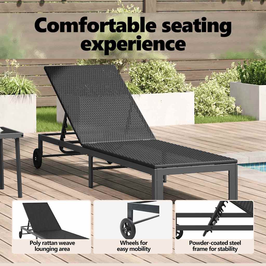 Solseng polyrattan Sort