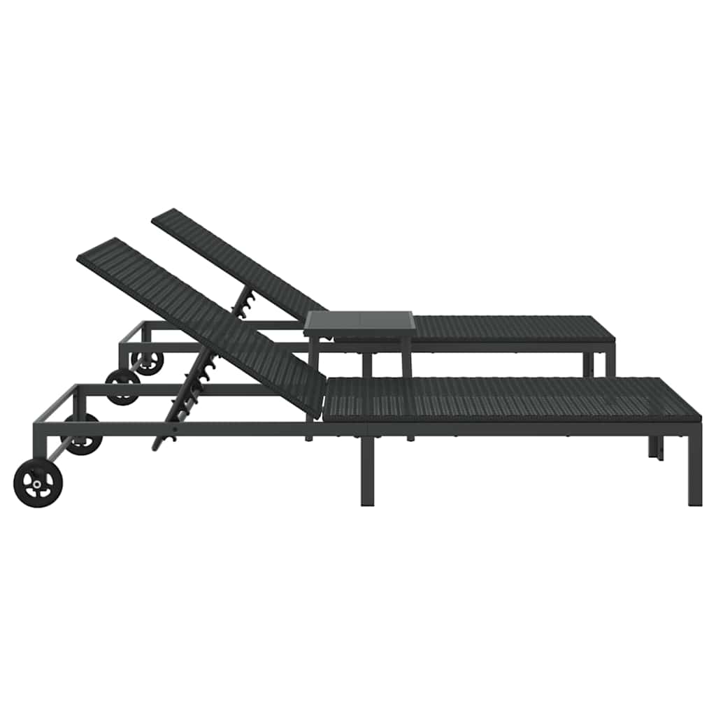 Solseng 2-person 3 pcs Sort polyrattan