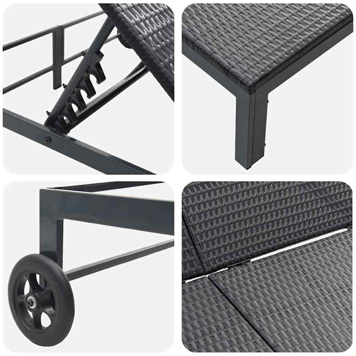 Solseng polyrattan Sort