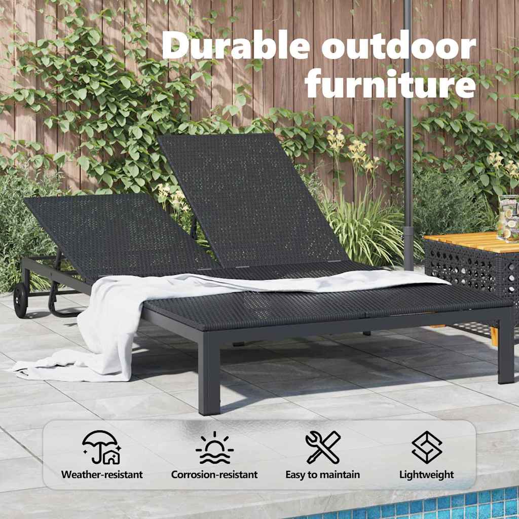 Solseng polyrattan Sort