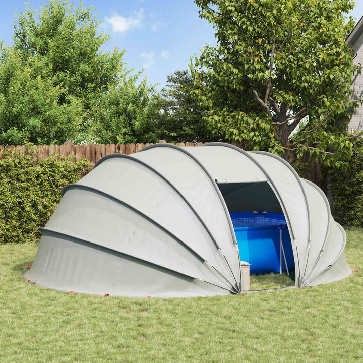 Pooltelt Dome Grå 538 x 440 x 204 cm