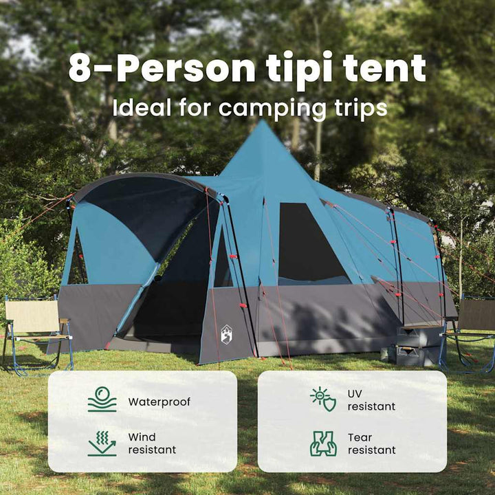 Teepee Telt 8-Personer med tag Blå 720 x 465 x 295 cm