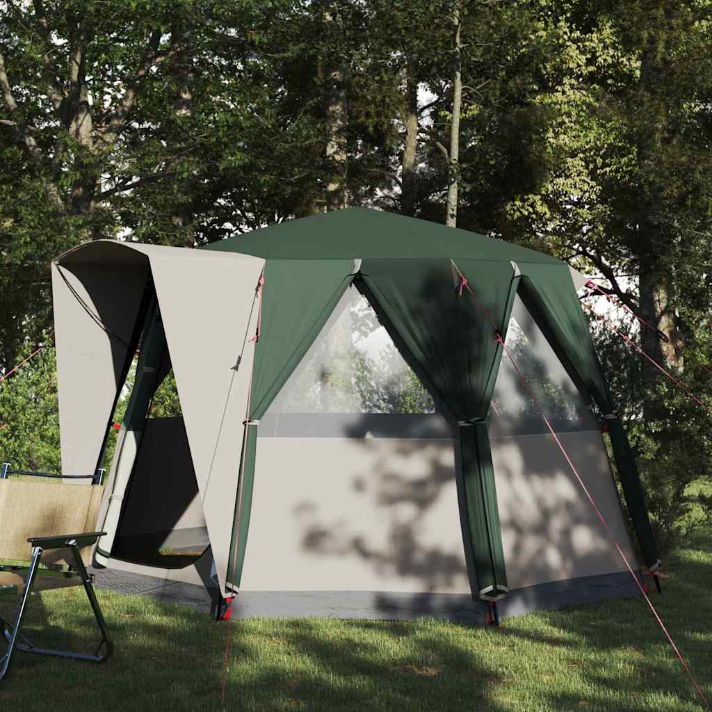 Camping telt til 3 personer Grøn og Hvid 320 x 320 x 203 cm