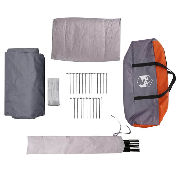Camping telt til 3 personer Grå og orange 320 x 320 x 203 cm