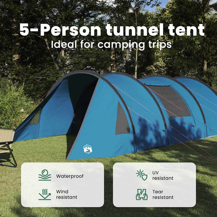 Tunnel telt til 5 personer Blå og grå 805 x 405 x 211 cm