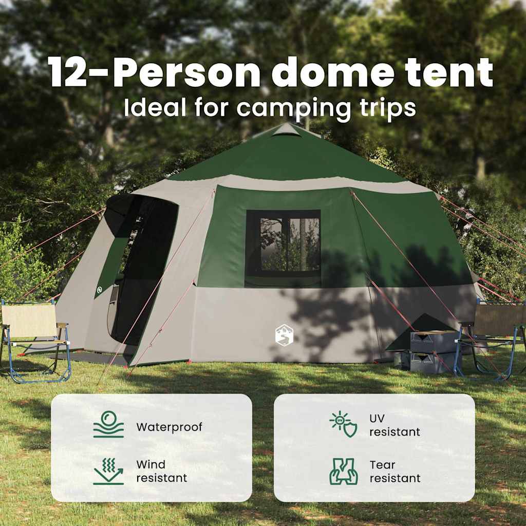 Cabin tent til 12 personer Grøn og Grå 500 x 500 x 294 cm