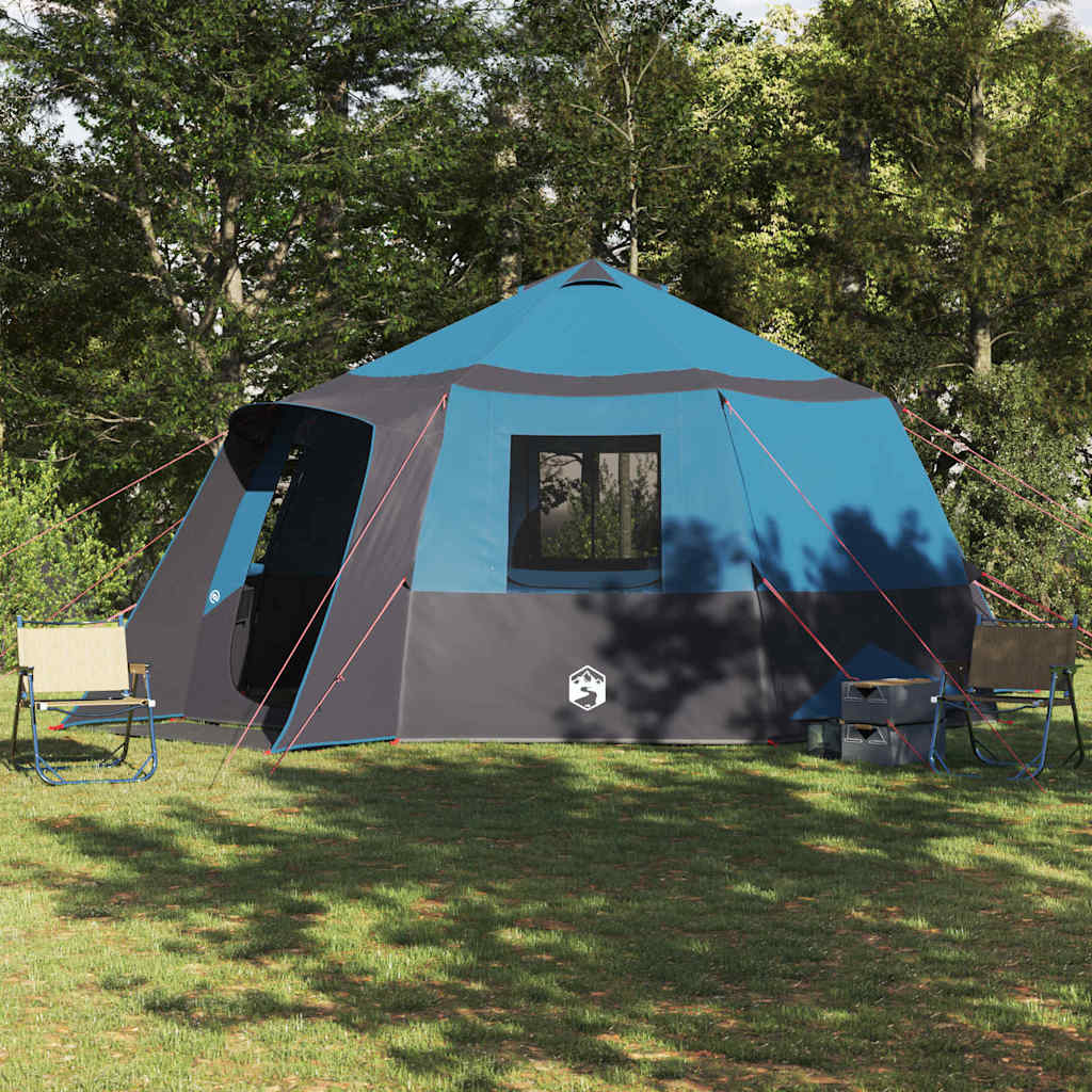 Cabin tent til 12 personer Blå og grå 500 x 500 x 294 cm