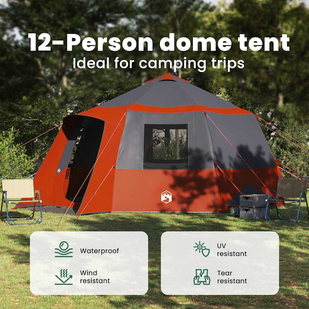 Cabin tent til 12 personer Grå og orange 500 x 500 x 294 cm
