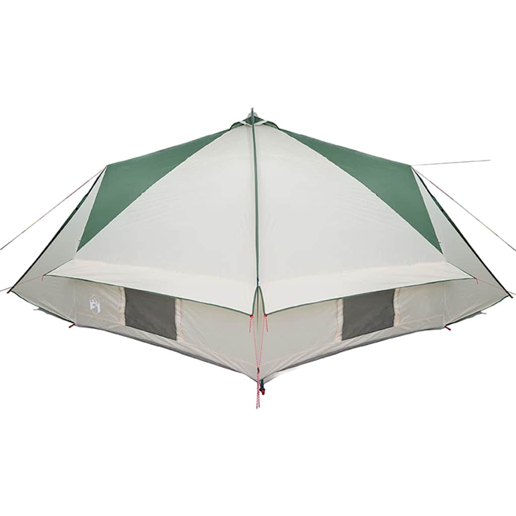 Teepee Telt 10-Personer med tag Grøn og Hvid 567 x 470 x 242 cm