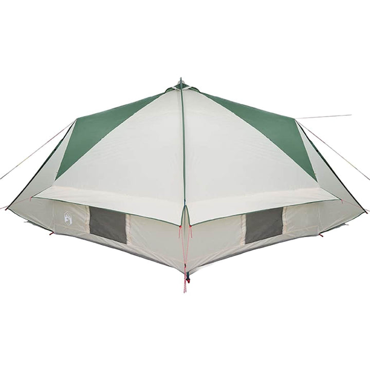 Teepee Telt 10-Personer med tag Grøn og Hvid 567 x 470 x 242 cm