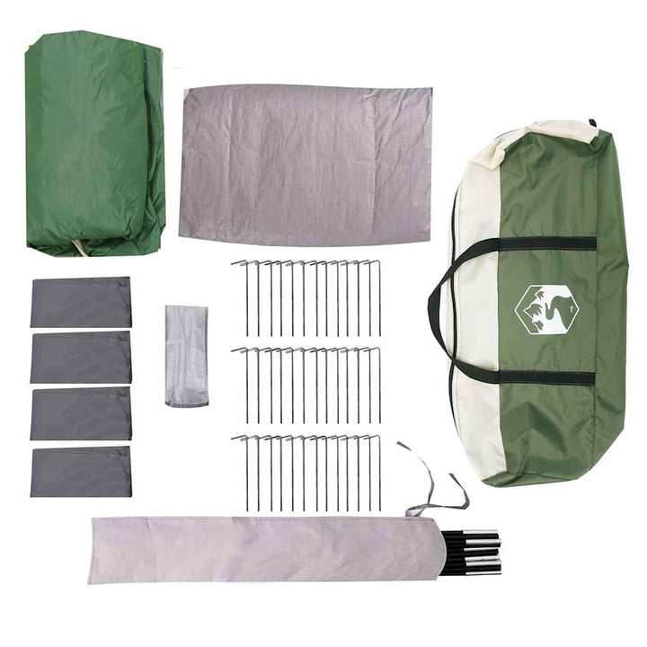 Familietelt til 20 personer Grøn og Hvid 745 x 700 x 217 cm