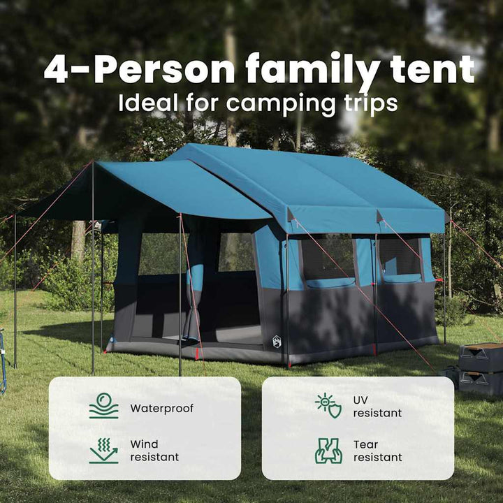 Familietelt til 4 personer Blå og grå 324 x 255 x 230 cm