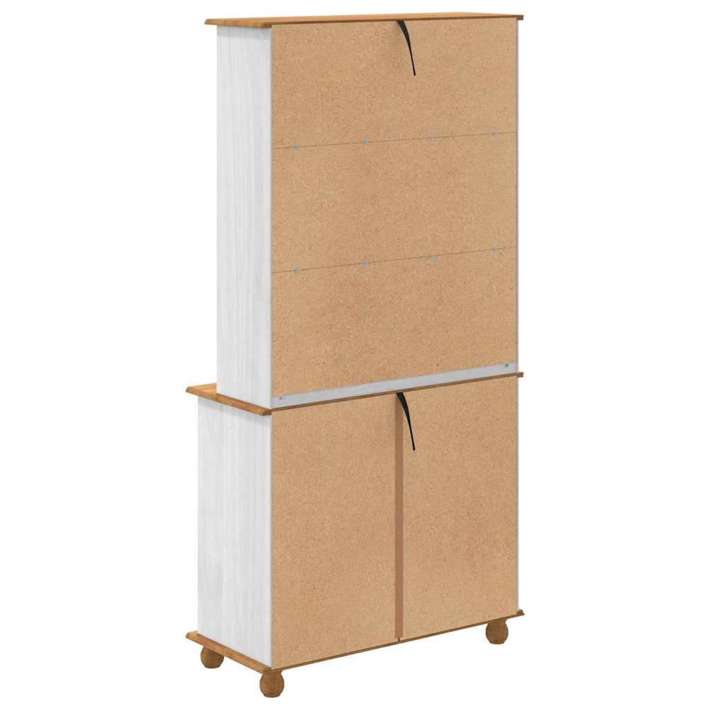 Skab med skuffe ASKIM Hvid 91 x 40 x 184 cm Massiv fyrretræ