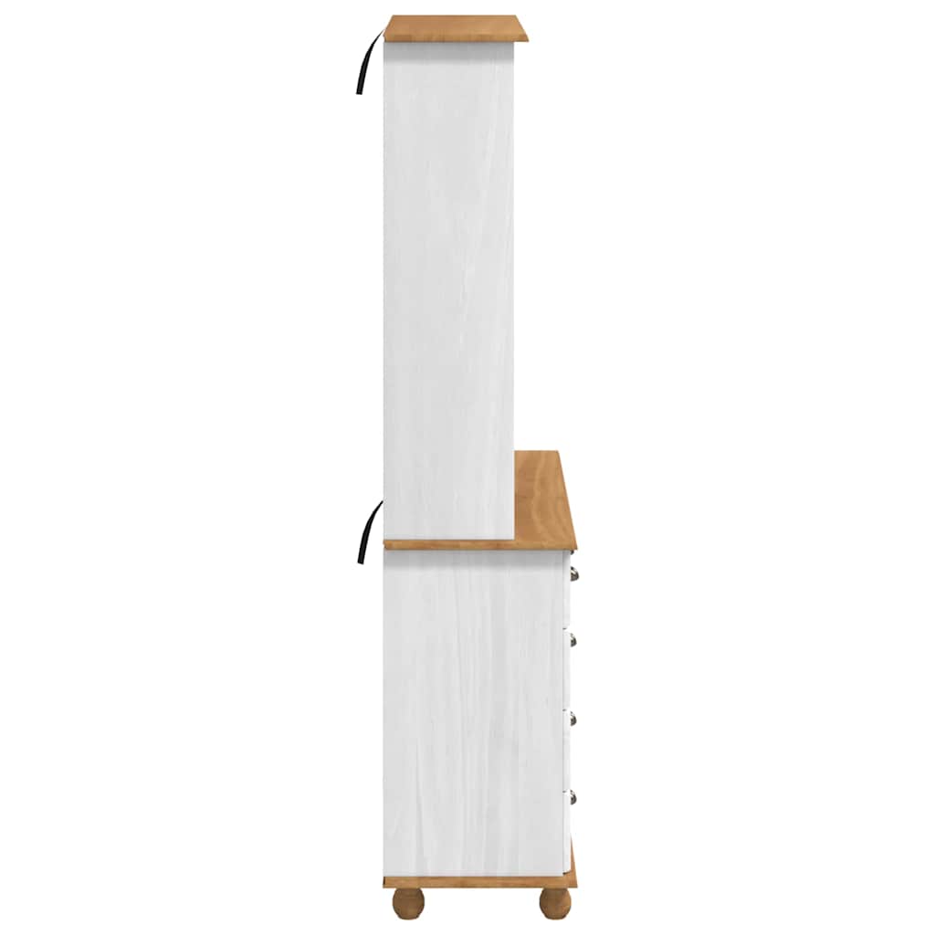 Skab med skuffe ASKIM Hvid 91 x 40 x 184 cm Massiv fyrretræ