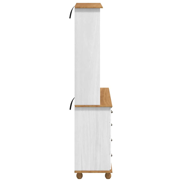 Skab med skuffe ASKIM Hvid 91 x 40 x 184 cm Massiv fyrretræ