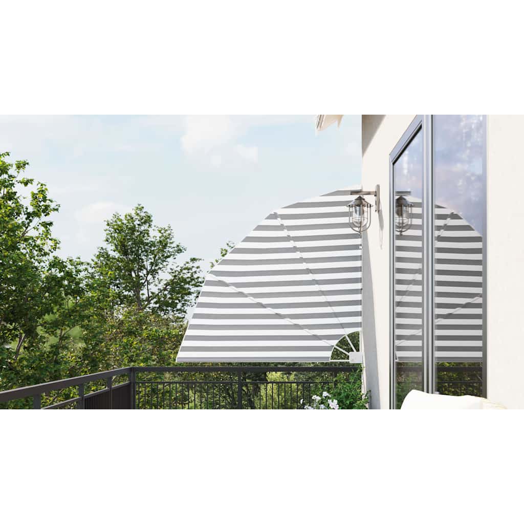 Balkon Afskærmning 160 x 160 cm Polyester Anthracit og hvid