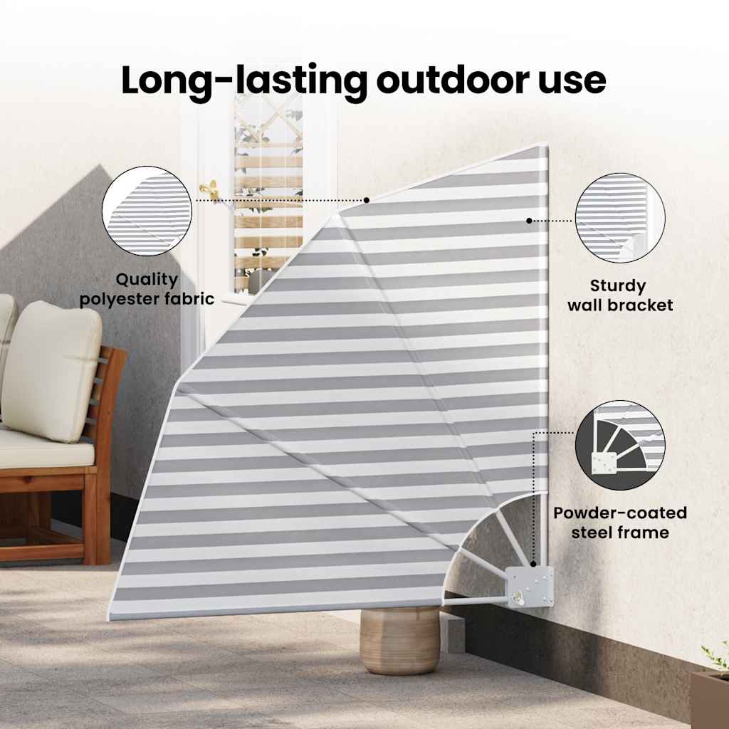 Balkon Afskærmning 160 x 160 cm Polyester Anthracit og hvid