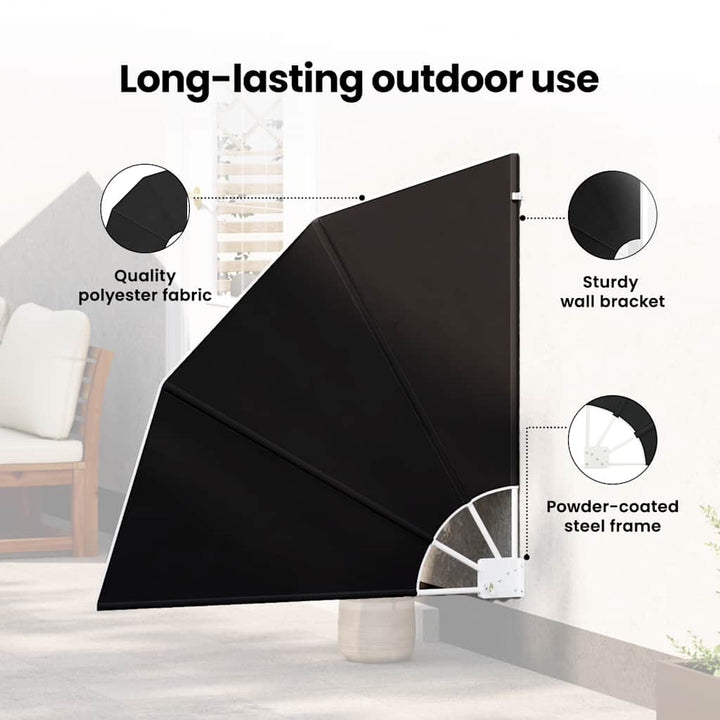 Balkon Afskærmning 140 x 140 cm Polyester Antracit