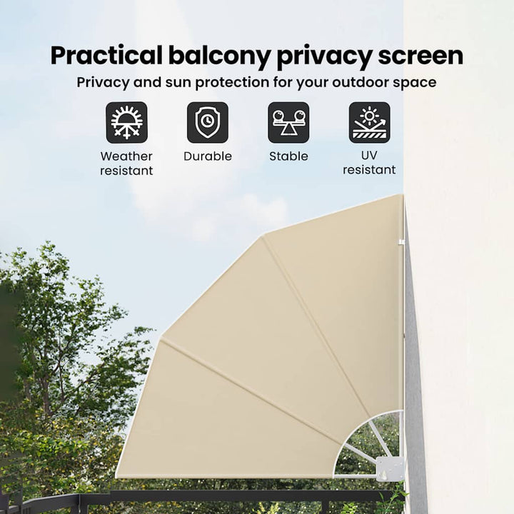 Balkon Afskærmning 140 x 140 cm Polyester Beige