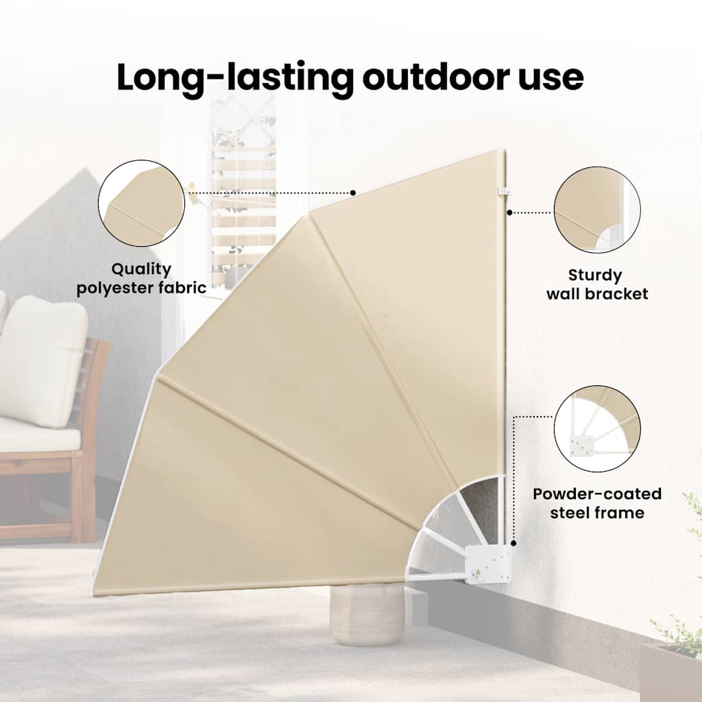 Balkon Afskærmning 140 x 140 cm Polyester Beige