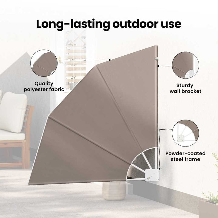 Balkon Afskærmning 140 x 140 cm Polyester Gråbrun