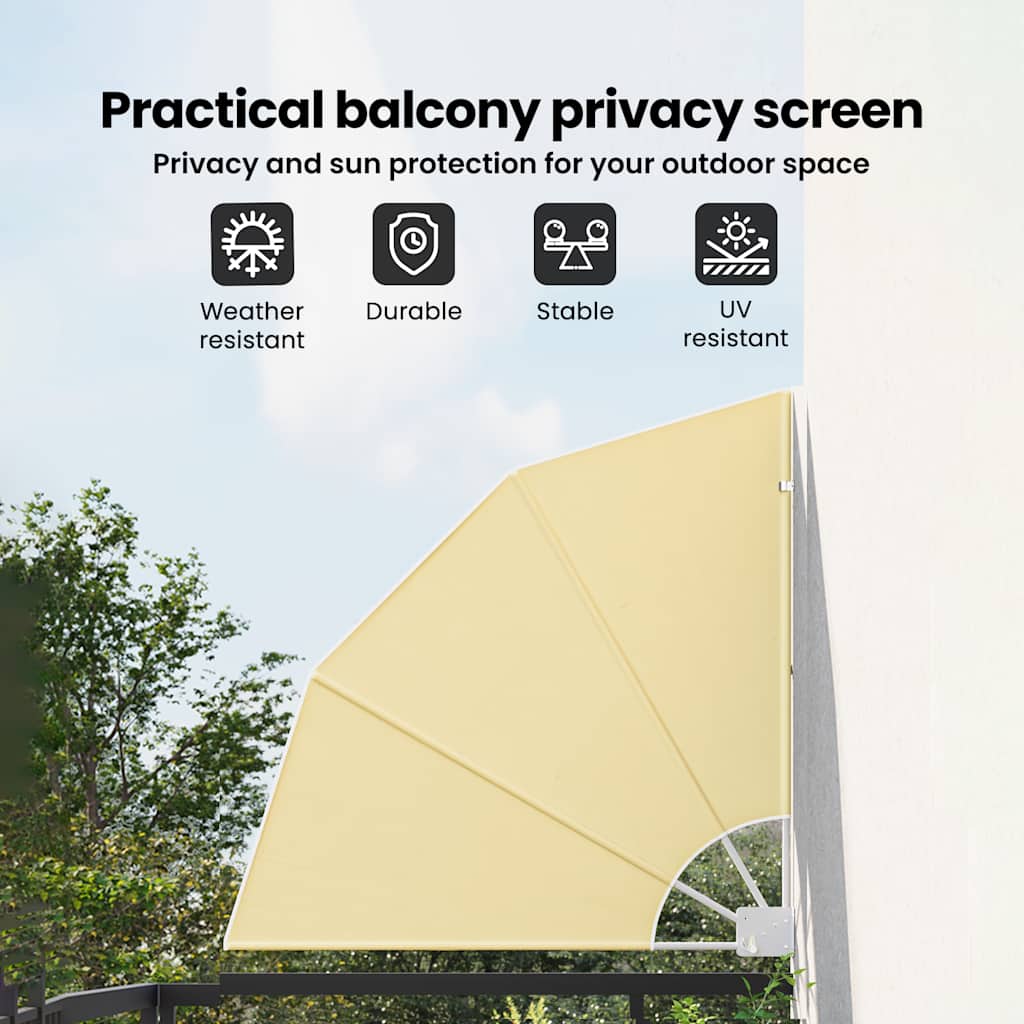 Balkon Afskærmning 140 x 140 cm Polyester Sandfarvet