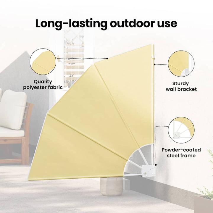 Balkon Afskærmning 140 x 140 cm Polyester Sandfarvet