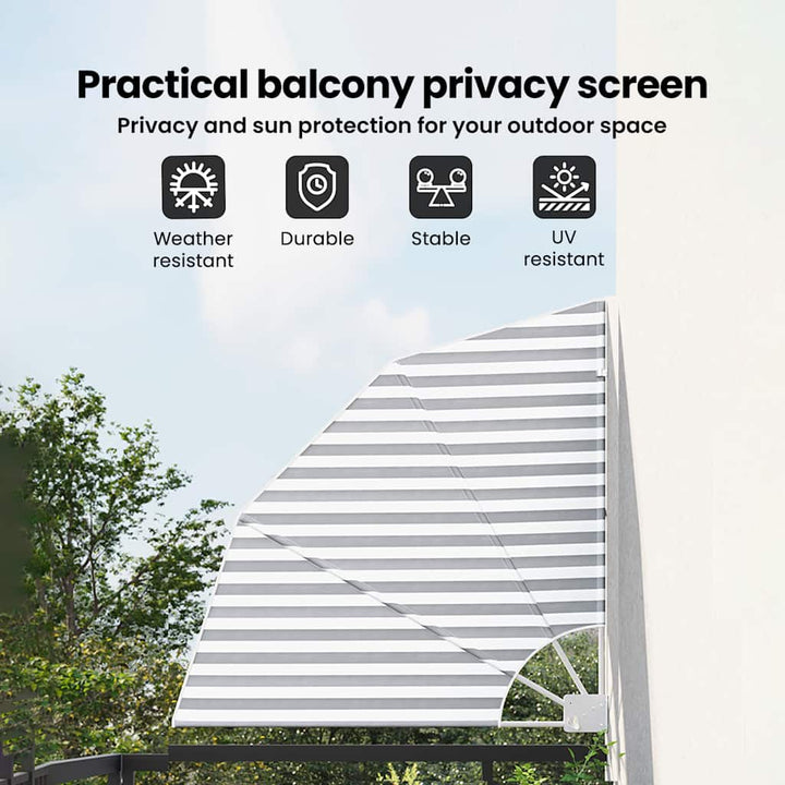Balkon Afskærmning 210 x 210 cm Polyester Anthracit og hvid