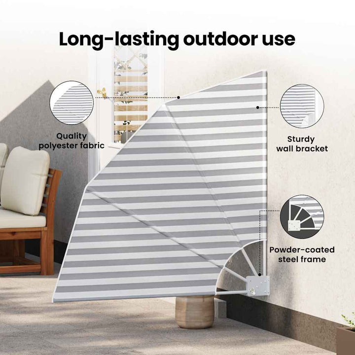 Balkon Afskærmning 210 x 210 cm Polyester Anthracit og hvid
