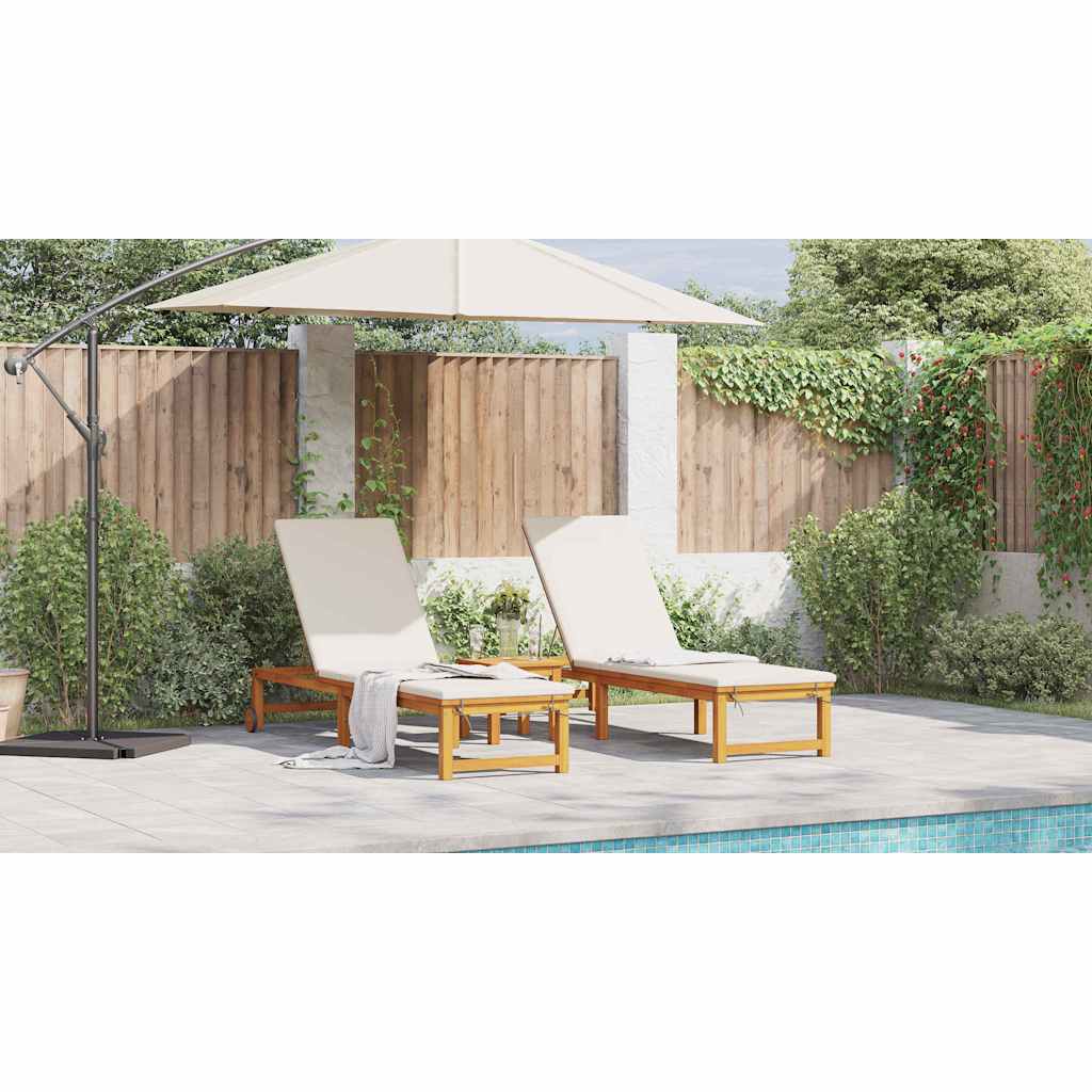 Solstol 2 pcs Brun 202 x 53 x 89 cm Massivt Akacietræ