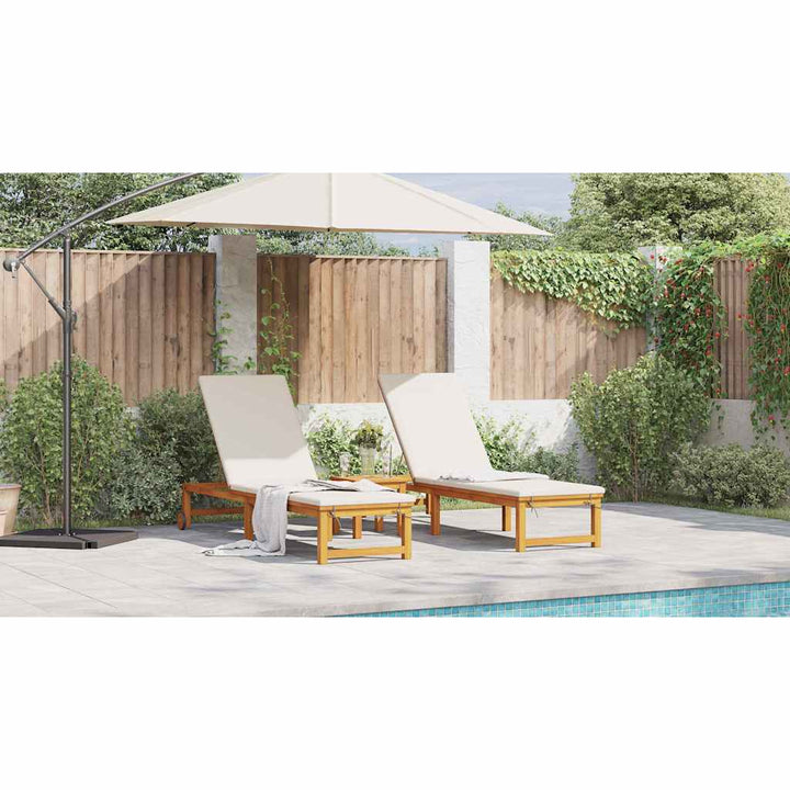Solstol 2 pcs Brun 202 x 53 x 89 cm Massivt Akacietræ