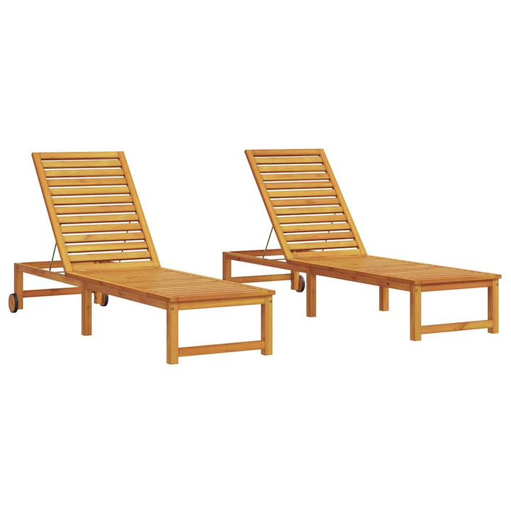 Solstol 2 pcs Brun 202 x 53 x 89 cm Massivt Akacietræ