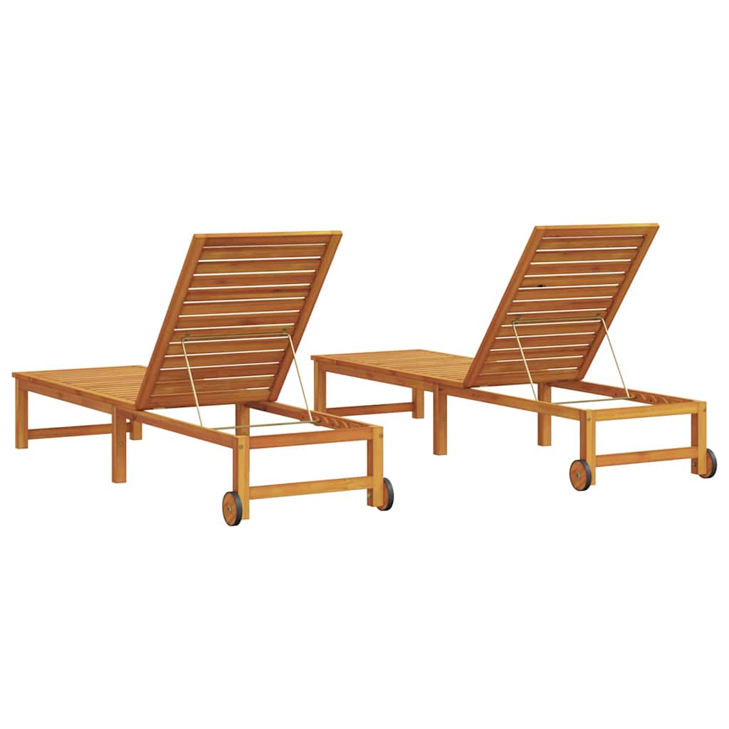 Solstol 2 pcs Brun 202 x 53 x 89 cm Massivt Akacietræ
