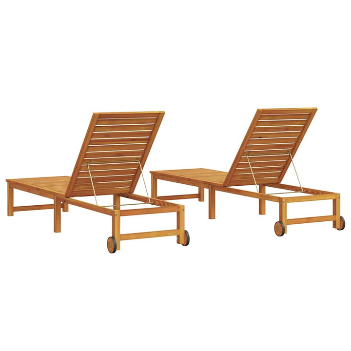 Solstol 2 pcs Brun 202 x 53 x 89 cm Massivt Akacietræ