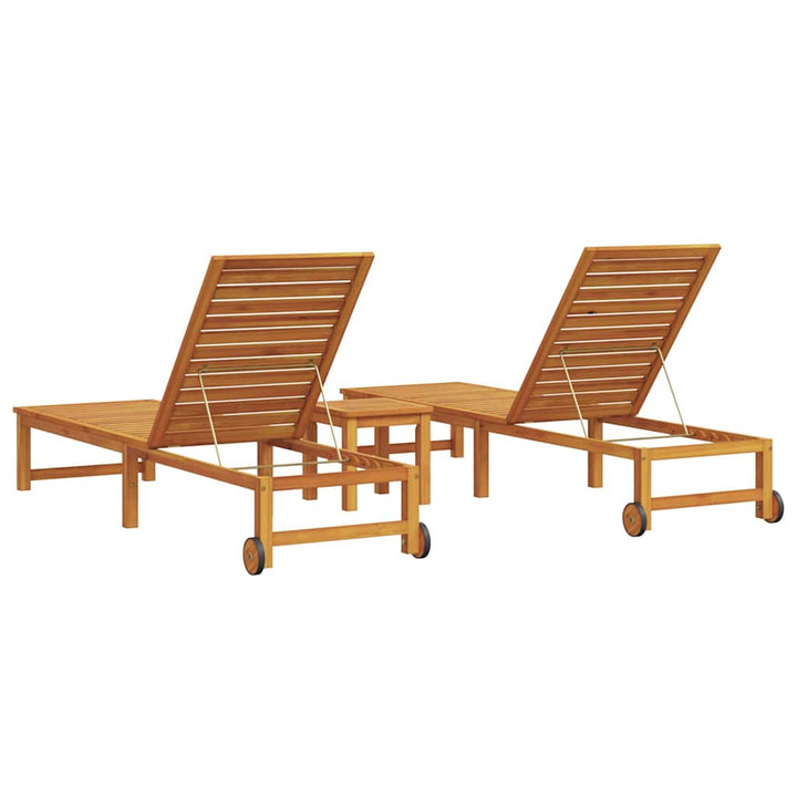 Solstol 3 pcs Brun Massivt Akacietræ