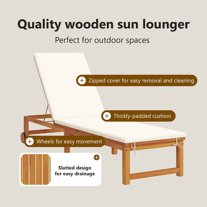 Solstol 2 pcs Brun 202 x 53 x 89 cm Massivt Akacietræ