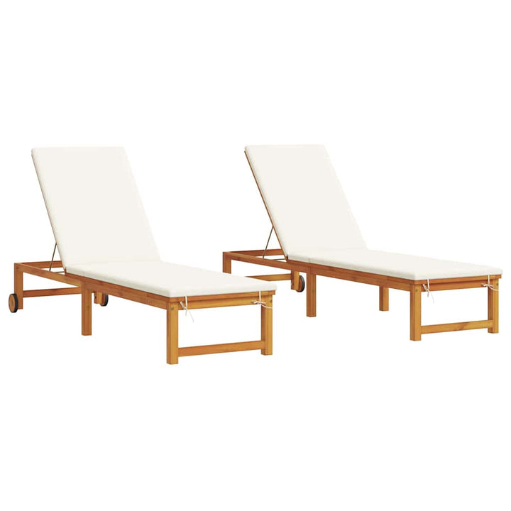 Solstol 2 pcs Brun 202 x 53 x 89 cm Massivt Akacietræ